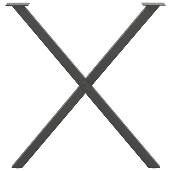vidaXL Dining Table Legs X-Shape 2 pcs Anthracite 80x(72-73) cm Steel