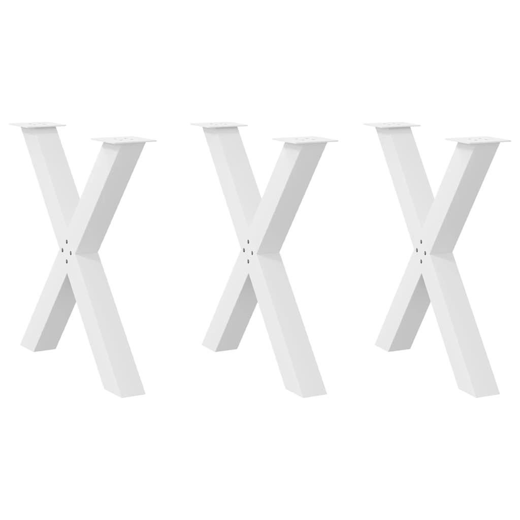 vidaXL Dining Table Legs X-Shape 3 pcs. White 70x(72-73) cm Steel