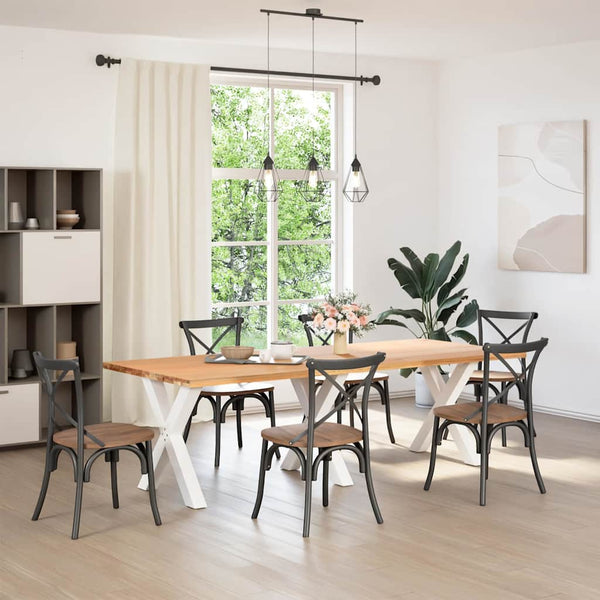 vidaXL Dining Table Legs X-Shape 3 pcs. White 70x(72-73) cm Steel