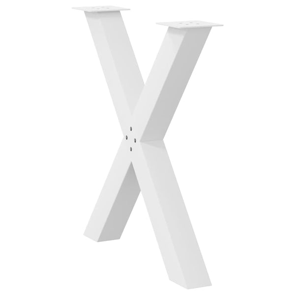 vidaXL Dining Table Legs X-Shape 3 pcs. White 70x(72-73) cm Steel