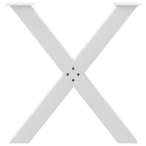 vidaXL Dining Table Legs X-Shape 3 pcs. White 70x(72-73) cm Steel