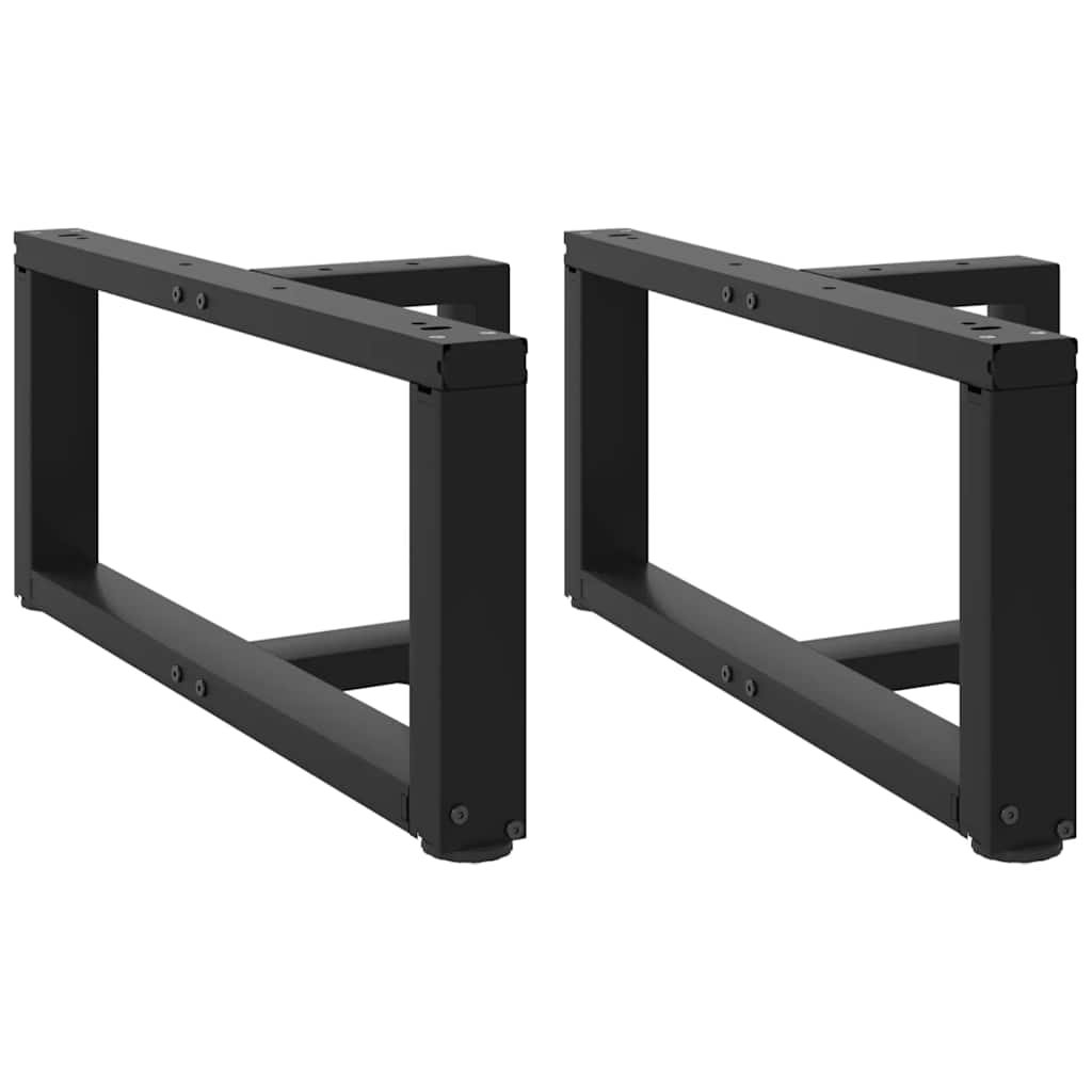 vidaXL Coffee Table Legs T-Shaped 2 pcs Black 60x25x(30-31) cm Steel