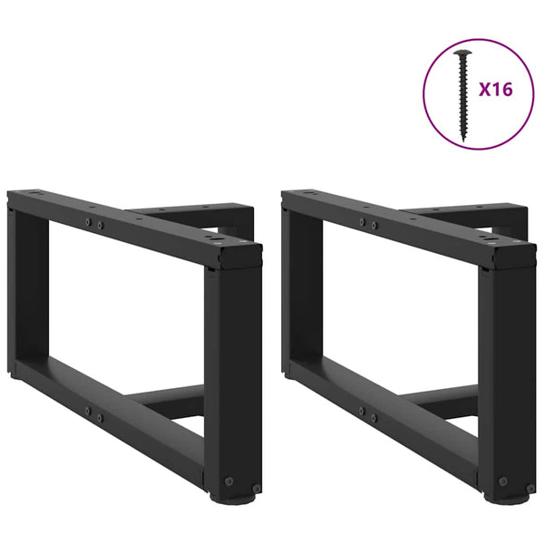 vidaXL Coffee Table Legs T-Shaped 2 pcs Black 60x25x(30-31) cm Steel