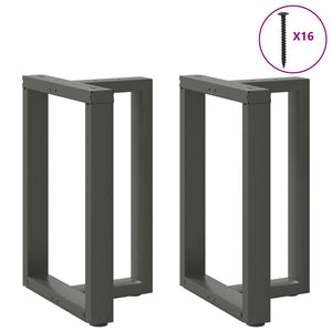 vidaXL Dining Table Legs T-shaped 2 pcs. Anthracite 50x35x(72-73) cm Steel