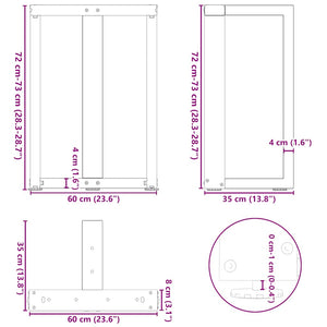 vidaXL Dining Table Legs T-Shaped 2 pcs Anthracite 60x35x(72-73) cm Steel