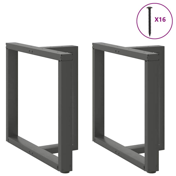 Tischbeine T-Form Anthrazit 80x35 cm, 2er Set