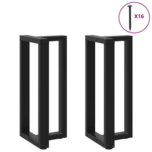 Schwarze Bartischbeine T-Form, 2er Set