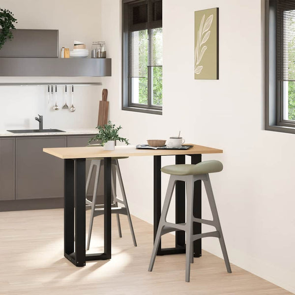 Schwarze Bartischbeine T-Form, 2er Set