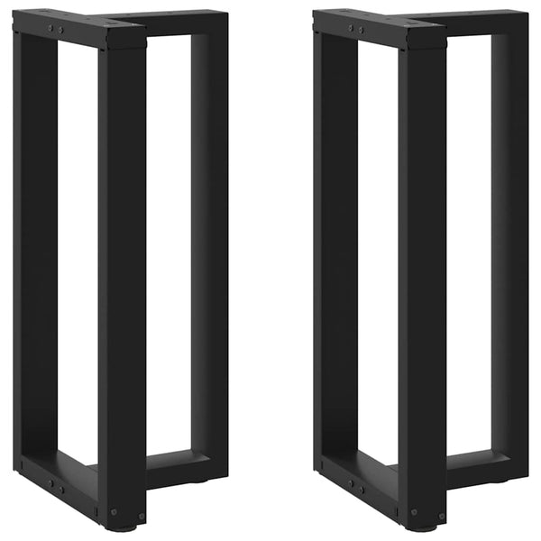 Bartischbeine T-Form, 2er Set, Schwarz, Stahl