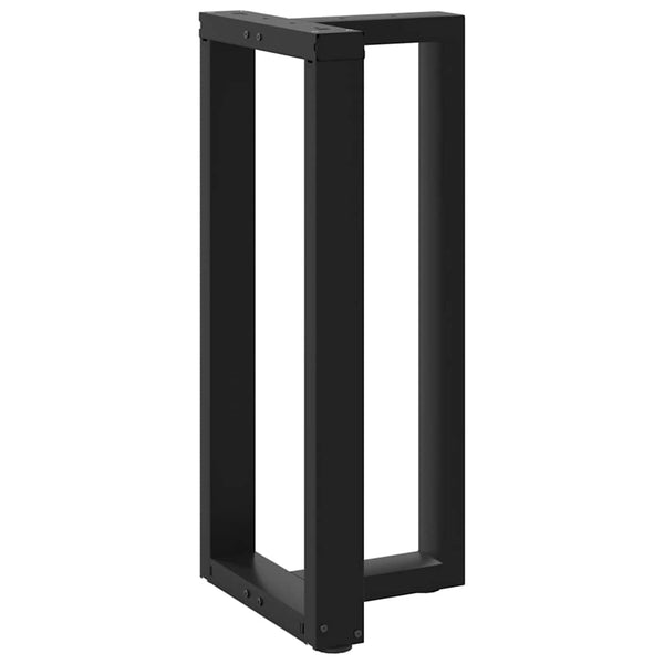Bartischbeine T-Form, 2er Set, Schwarz, Stahl