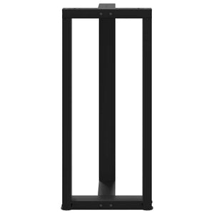 Bartischbeine T-Form, 2er Set, Schwarz, Stahl
