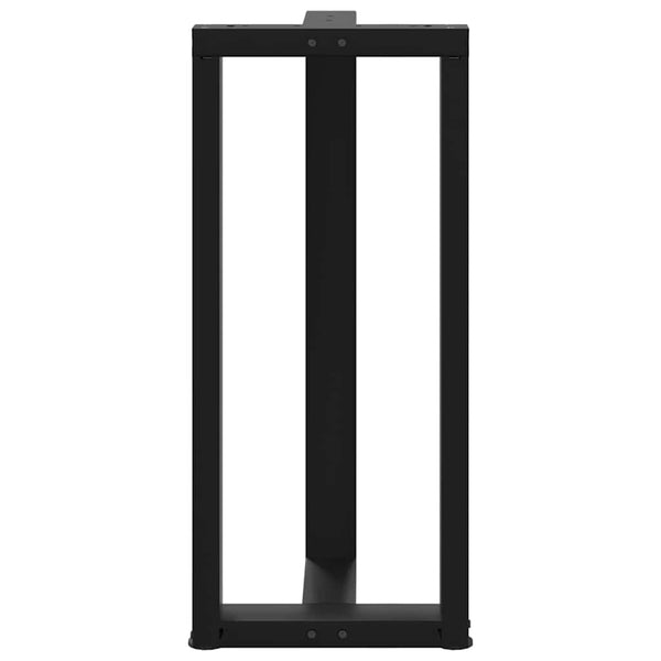 Bartischbeine T-Form, 2er Set, Schwarz, Stahl