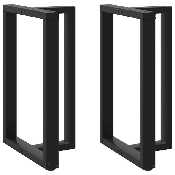 Bartischbeine T-Form, 2er Set, Schwarz