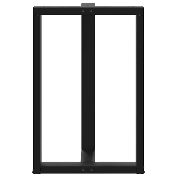 Bartischbeine T-Form, 2er Set, Schwarz