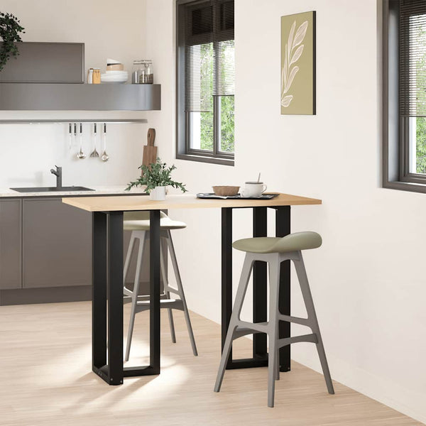 Schwarze Bartischbeine T-Form, 2er Set