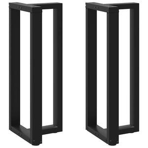 Bartischbeine T-Form, 2er Set, Schwarz