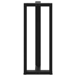 Bartischbeine T-Form, 2er Set, Schwarz