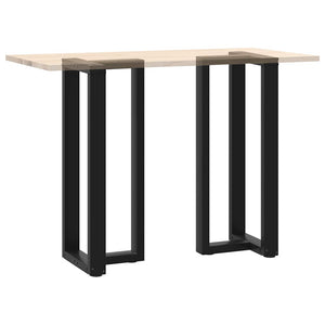 Bartischbeine T-Form, 2er Set, Schwarz