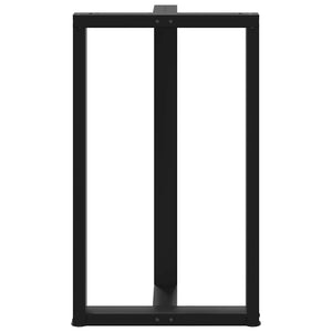 Bartischbeine T-Form, 2er Set, Schwarz