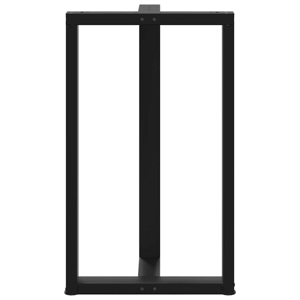 Bartischbeine T-Form, 2er Set, Schwarz