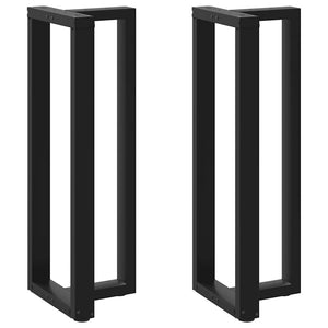 Bartischbeine T-Form Schwarz, 2er-Set