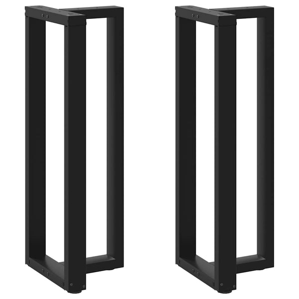 Bartischbeine T-Form, Schwarz, 2er Set