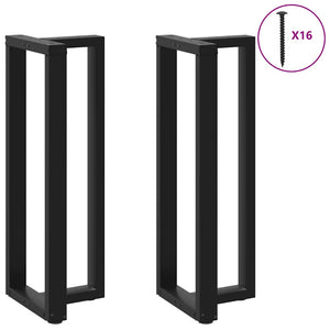 Bartischbeine T-Form, Schwarz, 2er Set