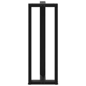Bartischbeine T-Form, Schwarz, 2er Set
