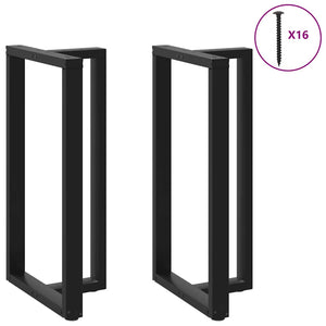Schwarze Bartischbeine T-Form, 2er Set