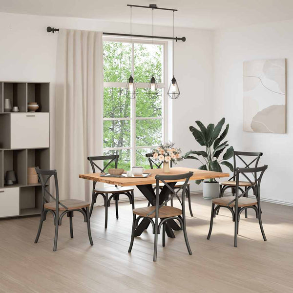 vidaXL Dining Table Leg Spider Shape Black 85x85x(72-73) cm Steel
