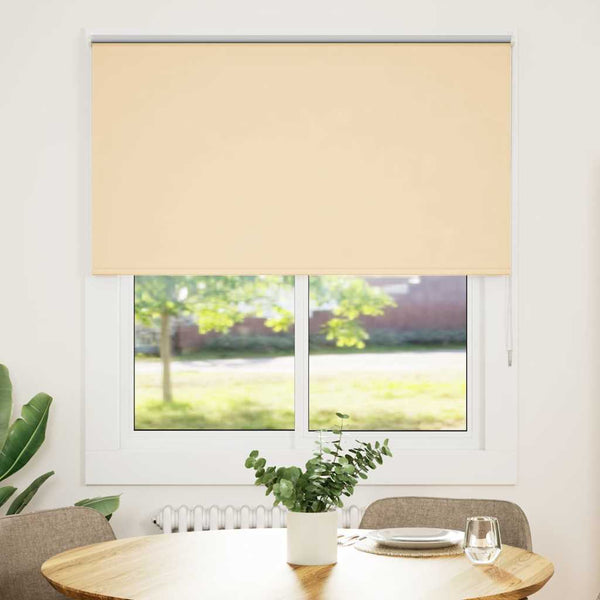 vidaXL Blackout Roller Blind Beige 120x130 cm Fabric Width 116.6 cm