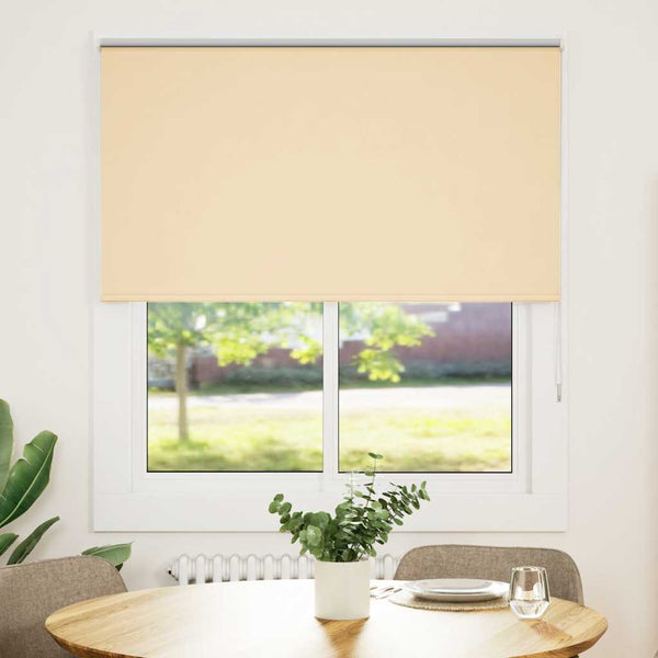 vidaXL Blackout Roller Blind Beige 135x130 cm Fabric Width 131.6 cm
