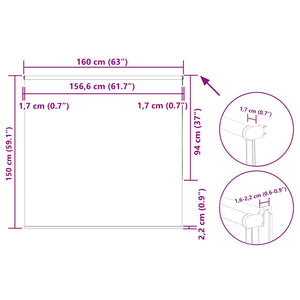 vidaXL Blackout Roller Blind Beige 160x150 cm Fabric Width 156.6 cm