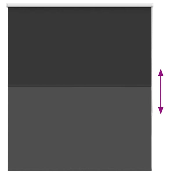 vidaXL Black Blackout Blind 135x130 cm Fabric width 131.6 cm