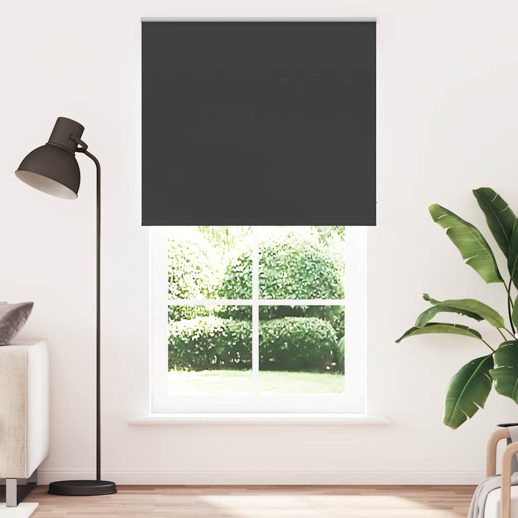 vidaXL Black Blackout Roller Blind 130x230 cm Fabric width 126.6 cm
