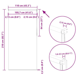 Kaffeebraunes Verdunkelungsrollo 110x210 cm