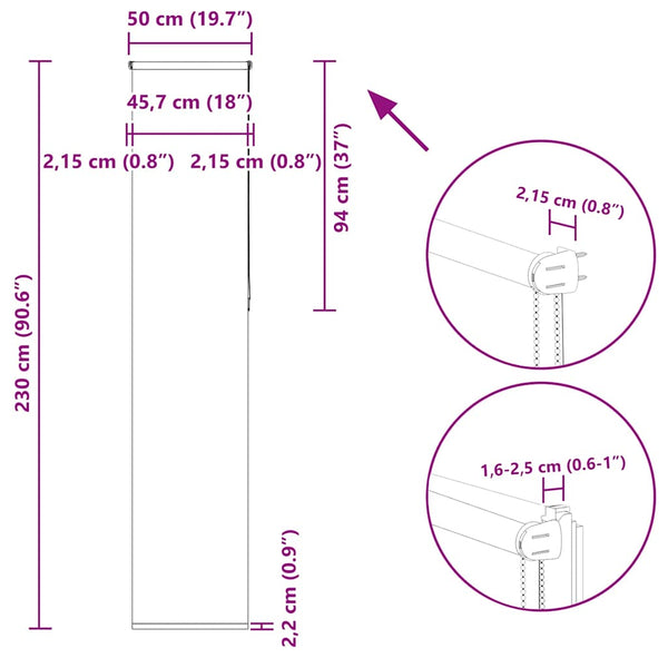 Kaffeebraunes Verdunkelungsrollo 50x230 cm
