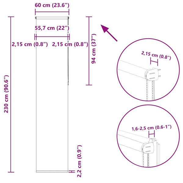 Kaffeebraunes Verdunkelungsrollo 60x230 cm