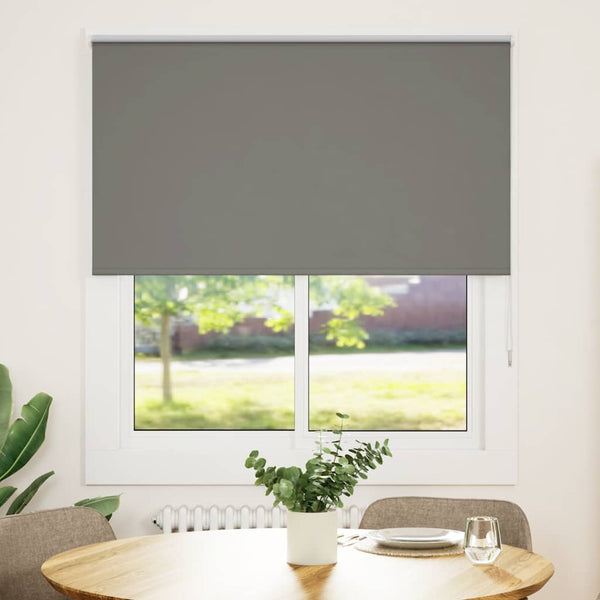 vidaXL Blackout Roller Blind Grey 130x150cm Fabric Width 126.6cm Polyester