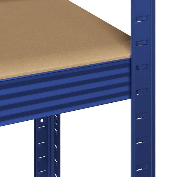 vidaXL 5-Tier Storage Shelves 4 pcs Blue Steel & Engineered Wood