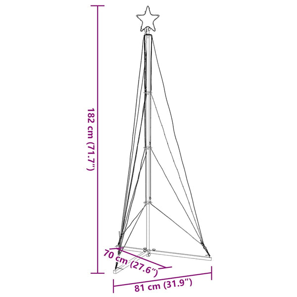 vidaXL LED Christmas Tree 363 LEDs Warm White 182 cm