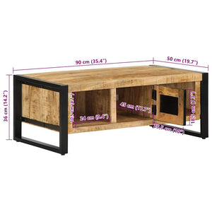 vidaXL Coffee Table 90x50x36 cm Rough Solid Mango Wood
