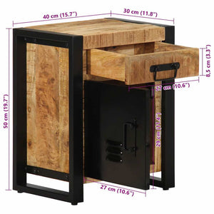 vidaXL Bedside Cabinet 40x30x50 cm Rough Solid Mango Wood