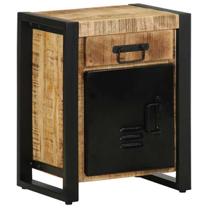 vidaXL Bedside Cabinet 40x30x50 cm Rough Solid Mango Wood