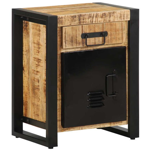 vidaXL Bedside Cabinet 40x30x50 cm Rough Solid Mango Wood