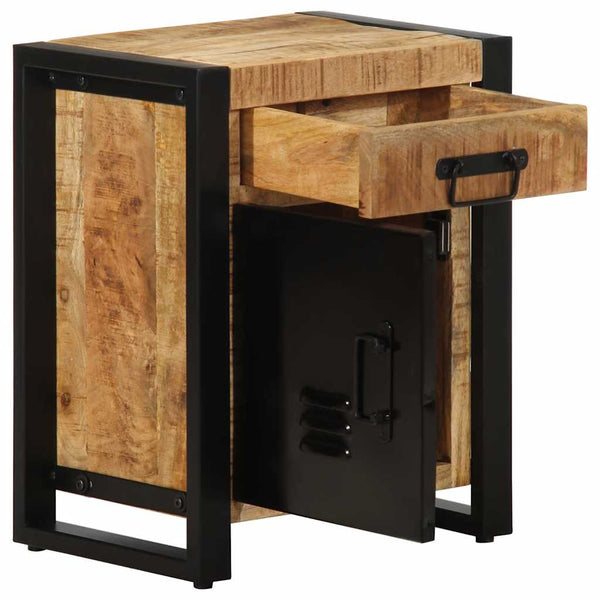 vidaXL Bedside Cabinet 40x30x50 cm Rough Solid Mango Wood