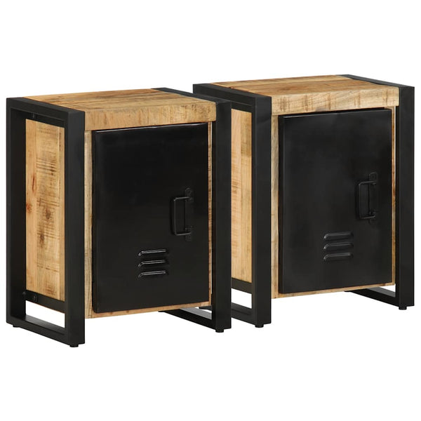 vidaXL Nightstands 2 pcs. Rough Mango Wood