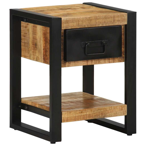 vidaXL Bedside Cabinet 35x34x45 cm Rough Mango Wood