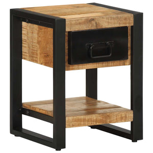 vidaXL Bedside Cabinet 35x34x45 cm Rough Mango Wood