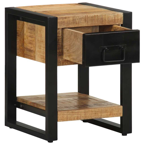 vidaXL Bedside Cabinet 35x34x45 cm Rough Mango Wood